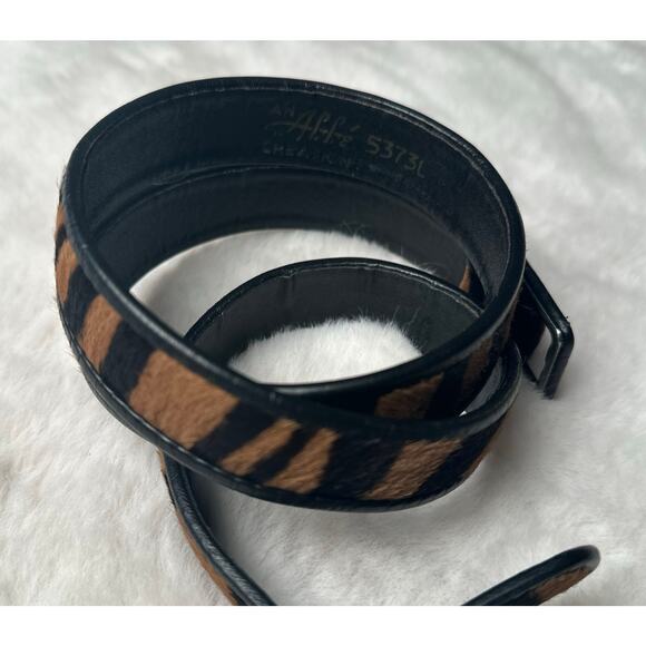 Abbé Creations Vintage Calf Hair and Leather Tiger Belt